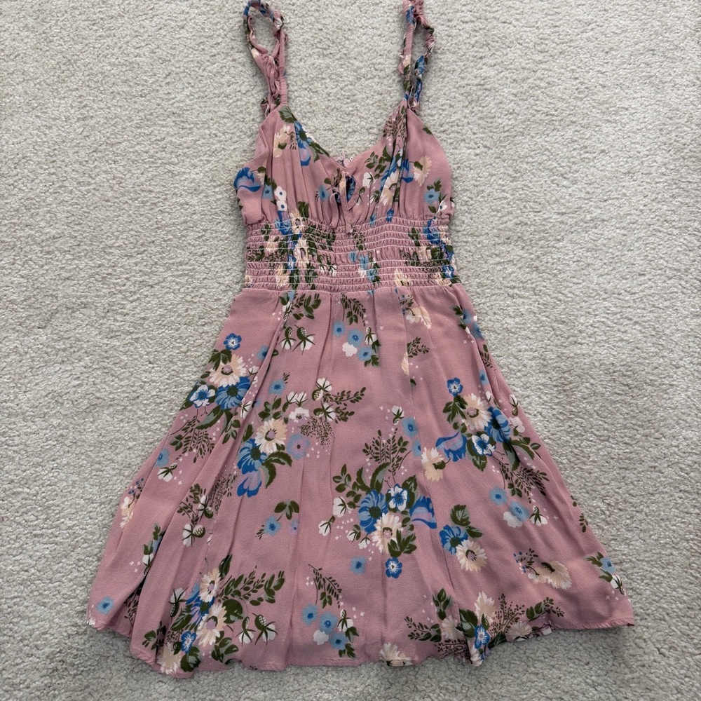 Reformation Floral Pink Sleeveless Mini Dress